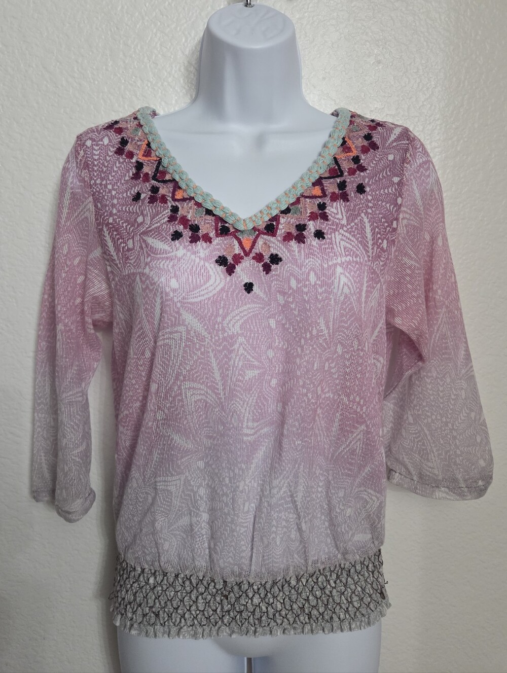 Arembepe Peasant Blouse by Akemi Kin for Anthropologie Women's Size Xsmall Boho